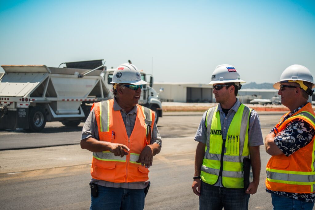 Photo: James Long meeting with Contractor