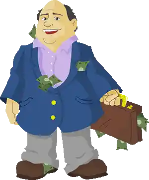 Moneybags Character with Briefcase